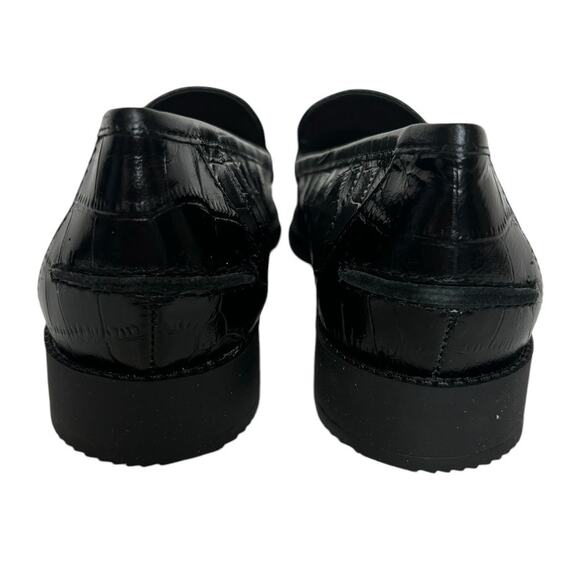 Easy Spirit Racer Loafers Black Croc Embossed Leather Loafer NEW Size 7 NARROW - Picture 5 of 9